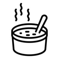 icono de caja de sopa, estilo de esquema vector