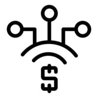 Paid internet icon, outline style vector