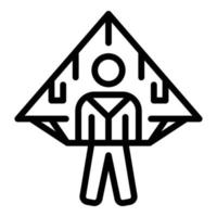 Man glider icon, outline style vector