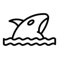 Swimming orca icon, outline style vector