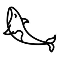 icono de ballena mamífero, estilo de esquema vector