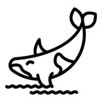 icono de ballena asesina, estilo de esquema vector