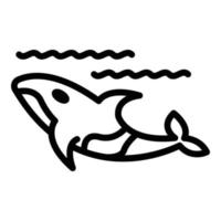 icono de ballena salvaje, estilo de esquema vector