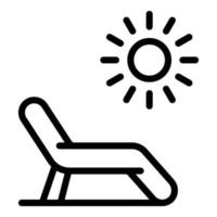 icono de vacaciones en la playa, estilo de contorno vector