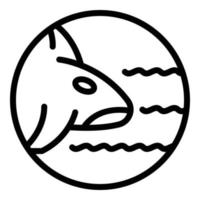 Swimming whale killer icon, outline style vector