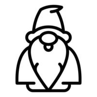 Figurine dwarf icon, outline style vector