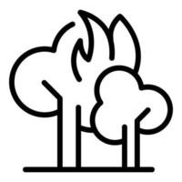 Burning forest icon, outline style vector