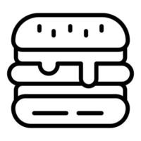 icono de hamburguesa, estilo de esquema vector