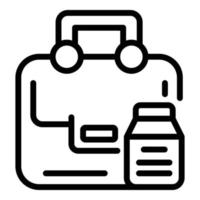 School packet food icon, outline style vector