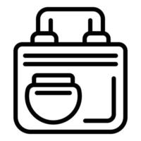 Bag for school food icon, outline style vector