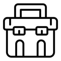 School briefcase icon, outline style vector