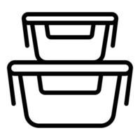 Containers meal icon, outline style vector