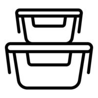 Containers meal icon, outline style vector