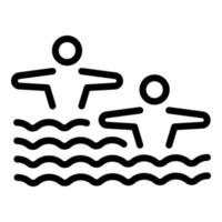 icono de natación de danza sincronizada, estilo de esquema vector