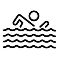 icono de competición de natación, estilo de esquema vector