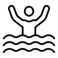 icono de deporte de piscina, estilo de contorno vector