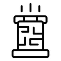 Fireplace chimney icon, outline style vector