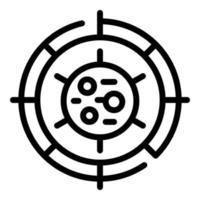 Virus target icon, outline style vector