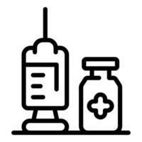 Immune syringe icon, outline style vector