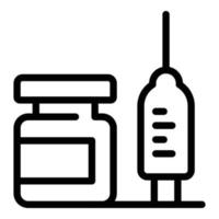 Vitamin syringe icon, outline style vector