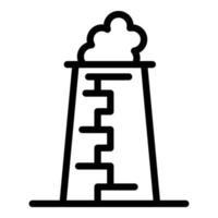 Pollution chimney icon, outline style vector