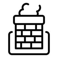 Warm chimney icon, outline style vector