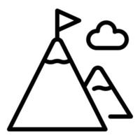 Mountain peak icon, outline style vector