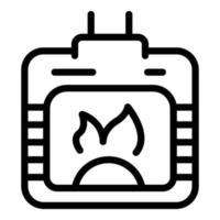 Fireplace lounge icon, outline style vector