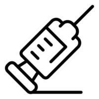 Vaccine syringe icon, outline style vector