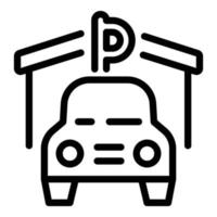 icono de estacionamiento de automóviles, estilo de esquema vector