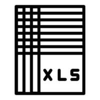 Xls database icon, outline style vector