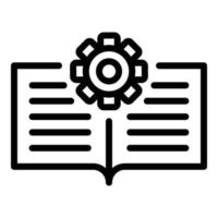 Gear book icon, outline style vector