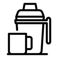 Steel thermos icon, outline style vector