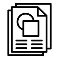 icono de información de documento manual, estilo de esquema vector