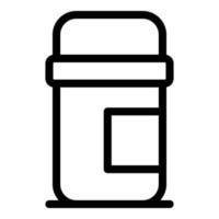 Hot cup thermos icon, outline style vector