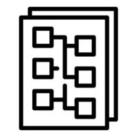 Technical algorithm icon, outline style vector