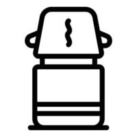 Thermos container icon, outline style vector