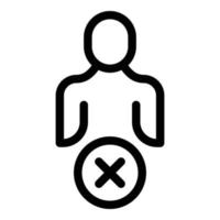 Personal data delete icon, outline style vector