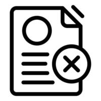 Delete sheet icon, outline style vector