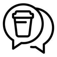 Trash chat icon, outline style vector