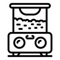 Automatic popcorn machine icon, outline style vector