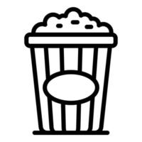 Popcorn glass icon, outline style vector
