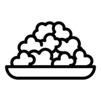 Popcorn plate icon, outline style vector