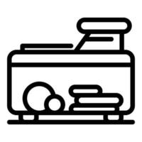 Vegetable cutter tool icon, outline style vector