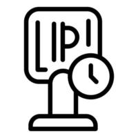 Parking time icon, outline style vector
