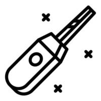 Covid test key icon, outline style vector