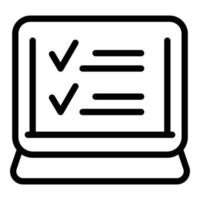 Online task icon, outline style vector