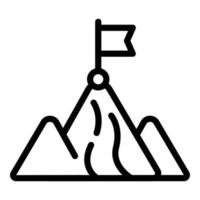Leader mountain icon, outline style vector