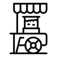 Popcorn street cart icon, outline style vector