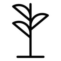 icono de planta floral, estilo de contorno vector